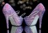 4 or 5 Fuchsia Pink AB Peep Toe Heels