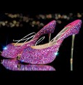 5 Swarovski Pencil Heels Fuchsia Fire  Rock